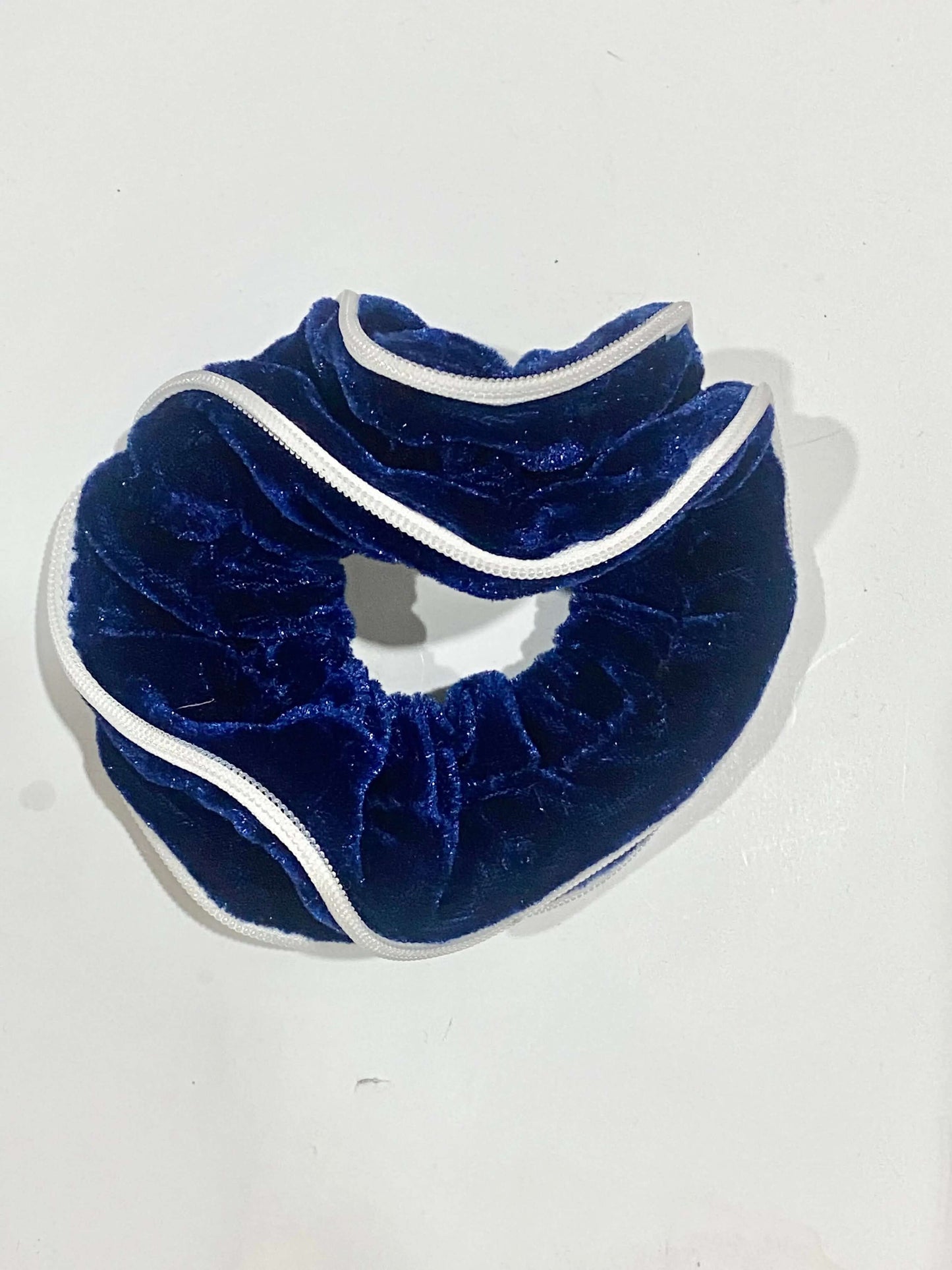 Navy Blue Hair Ruffle with white Edges La Mimz Beauty & Fashion Store