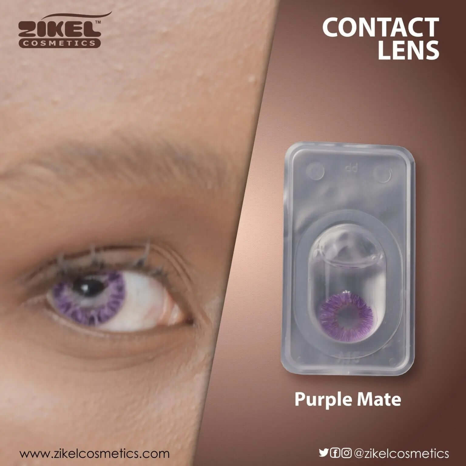 ZIKEL CONTACT LENS - PURPLE MATE La Mimz Beauty & Fashion Store