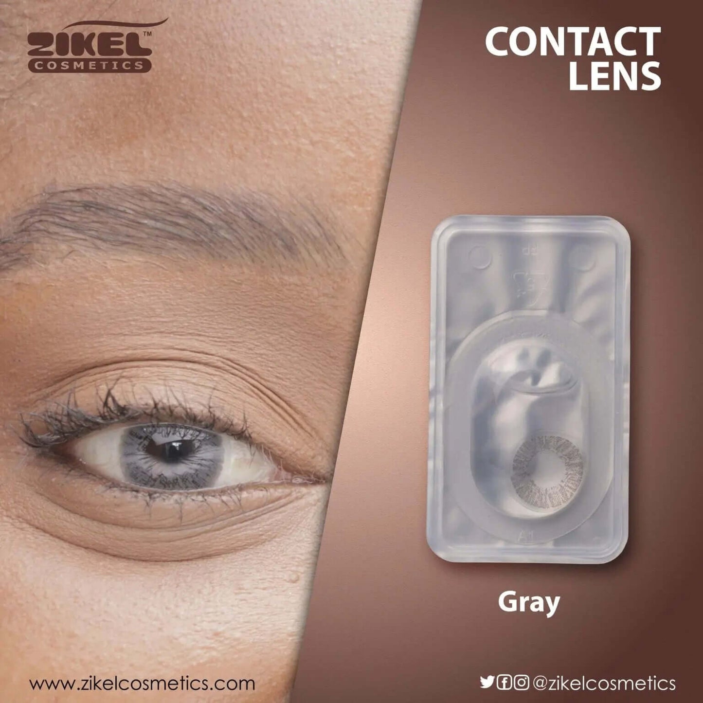 ZIKEL CONTACT LENS - GRAY La Mimz Beauty & Fashion Store