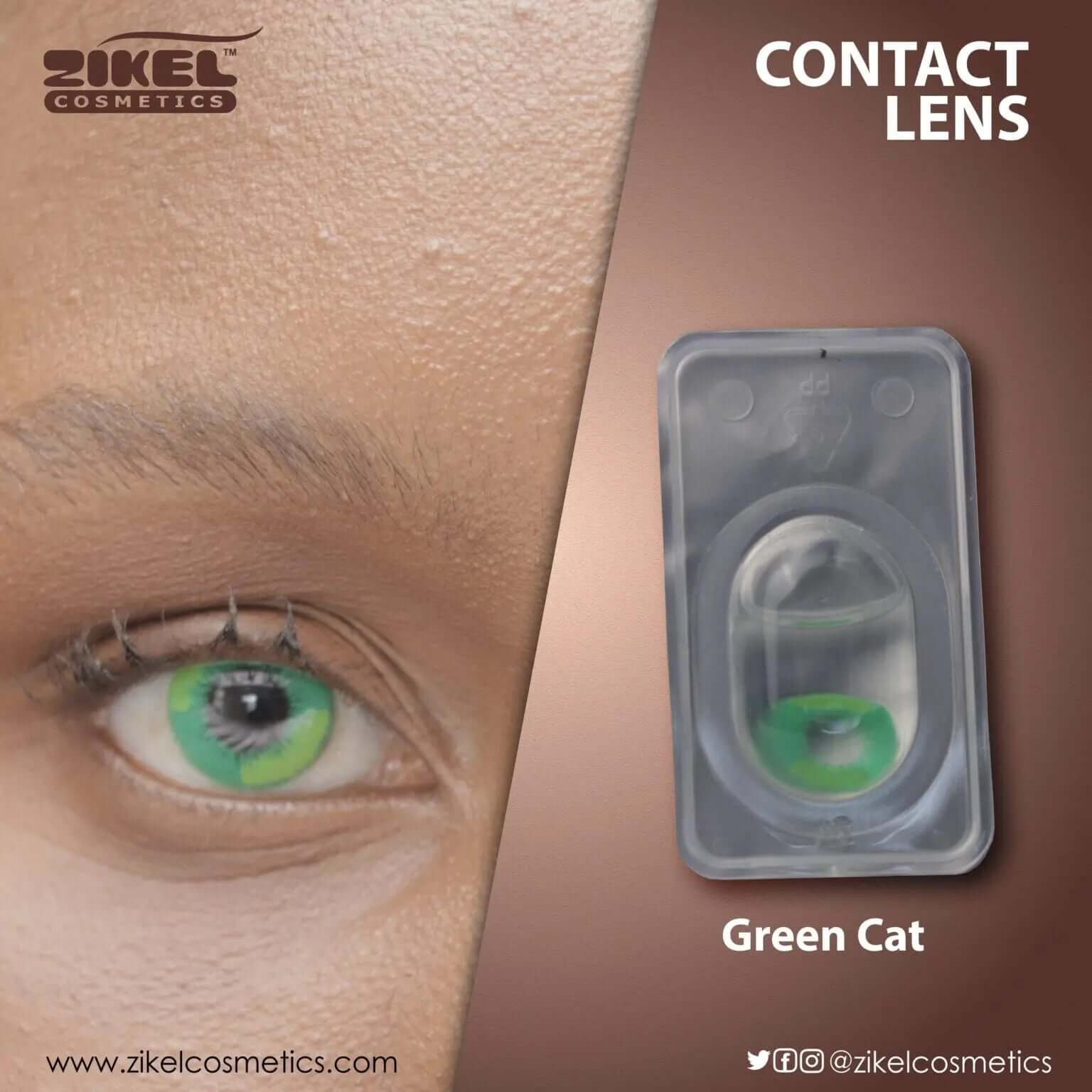 ZIKEL CONTACT LENS - GREEN CAT La Mimz Beauty & Fashion Store