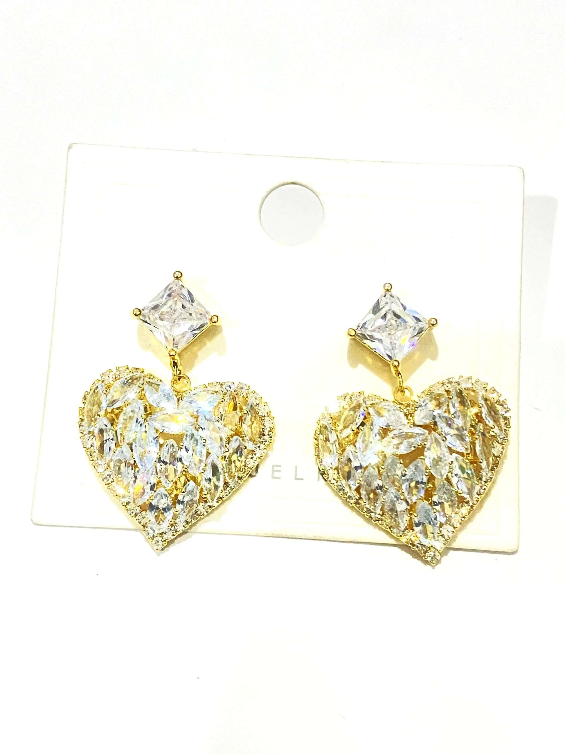 Heart Shaped Zirconia Earrings La Mimz Beauty & Fashion Store