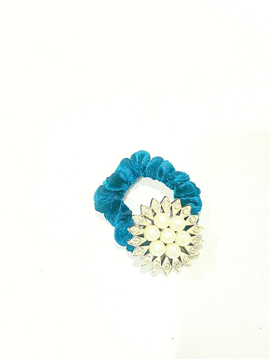 Small Hair band with Pearls and stones - Turquoise Blue La Mimz Beauty & Fashion Store