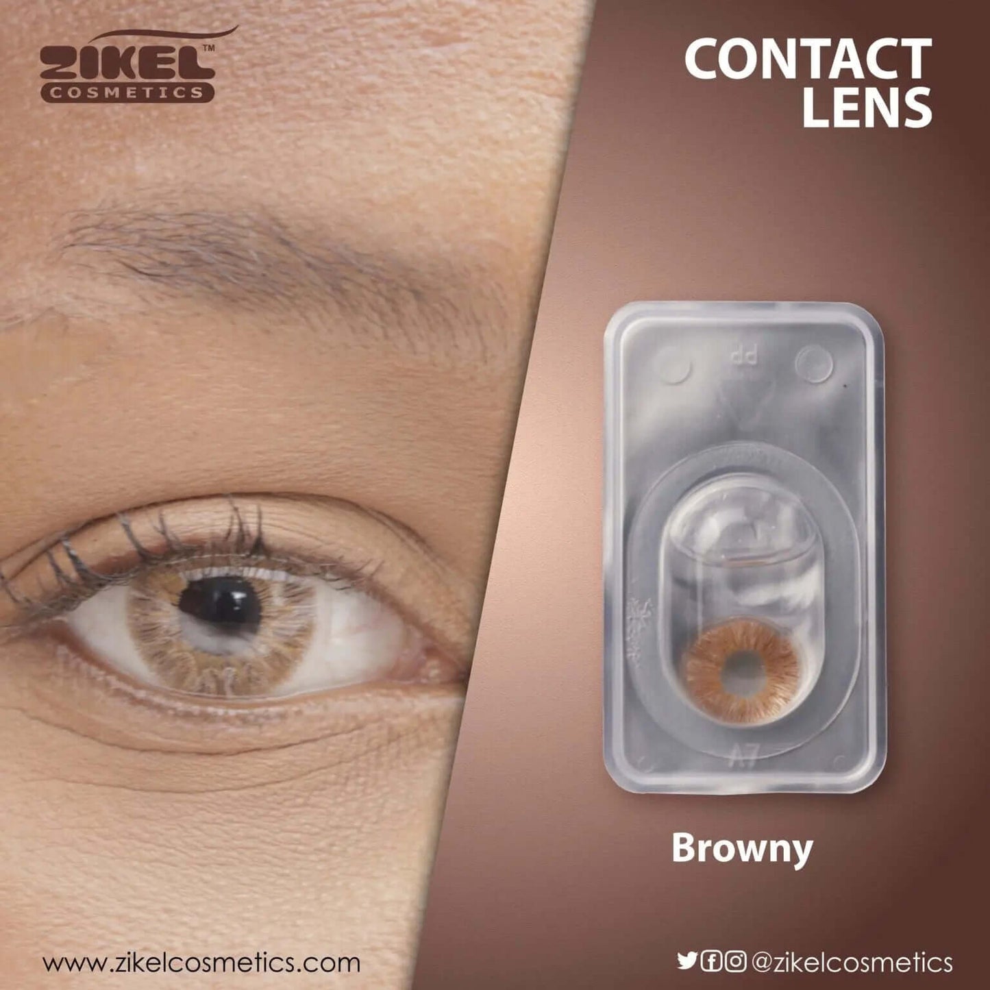 ZIKEL CONTACT LENS - BROWNY La Mimz Beauty & Fashion Store