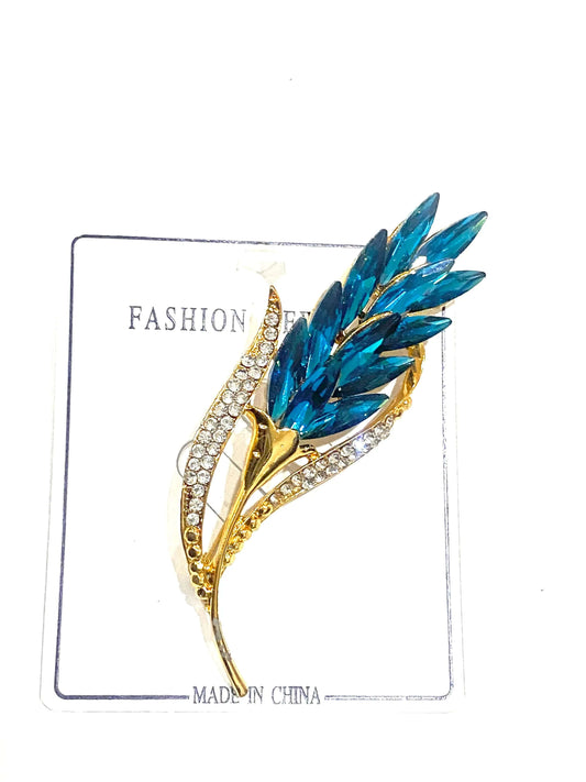 Blue Grain like Brooch with Stones La Mimz Beauty & Fashion Store