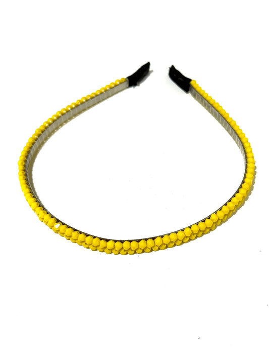 Yellow Beaded Hair/Alice Band La Mimz Beauty & Fashion Store