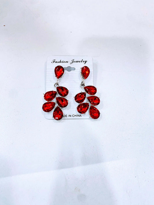 Red long earrings La Mimz Beauty & Fashion Store