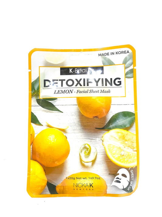 Nickak K- Beauty Lemon Detoxifying Lemon Face Sheet Mask La Mimz Beauty & Fashion Store