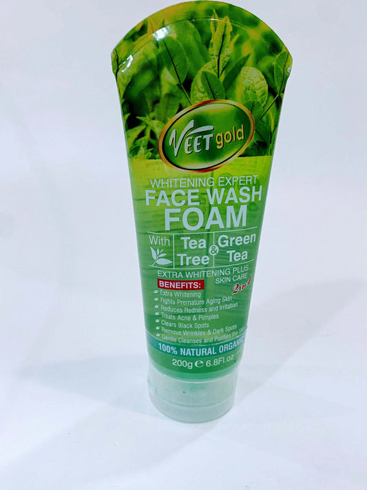 Veetgold Whitening Foam Face Wash with Green tea and tea tree La Mimz Beauty & Fashion Store