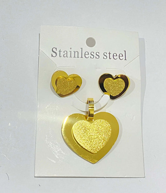 Heart Shaped Earring and Pendant La Mimz Beauty & Fashion Store