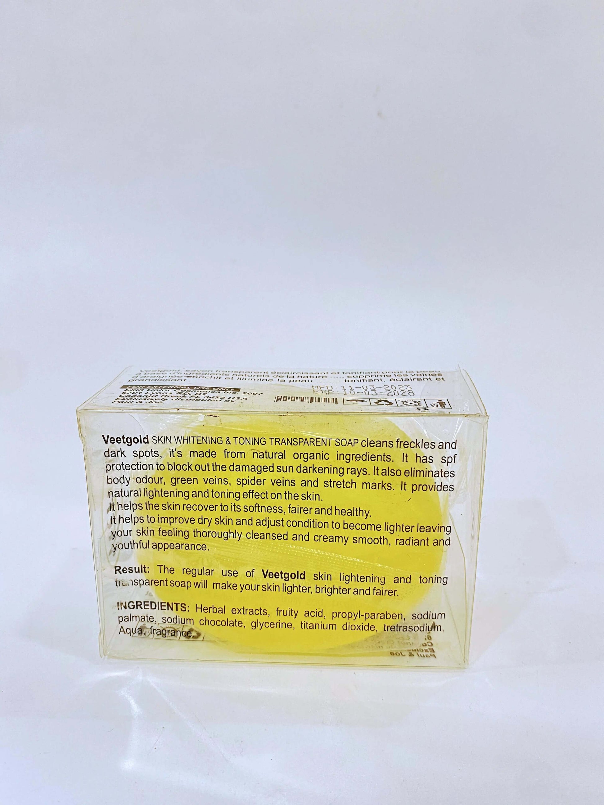 Veetgold Skin Whitening and Toning Transparent Soap La Mimz Beauty & Fashion Store