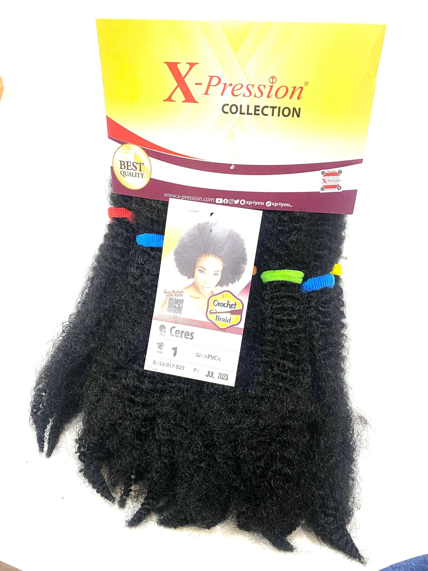 X-Pression Crochet Braid/Kinky Ceres Colour 1 - La Mimz Beauty & Fashion Store