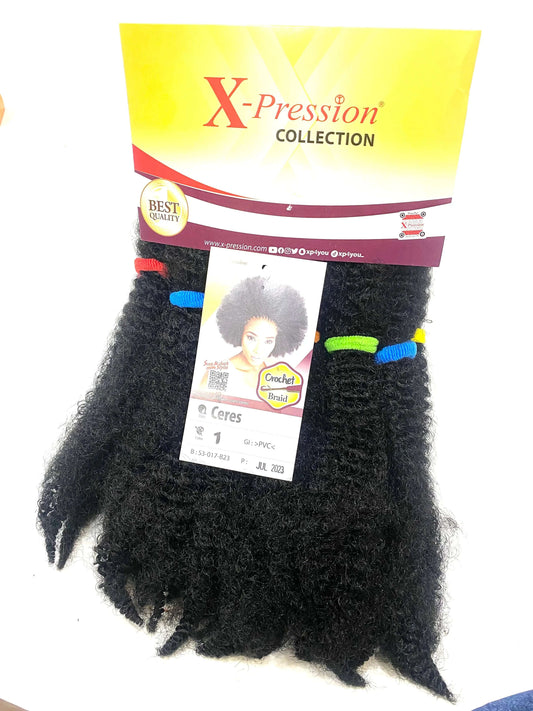 X-Pression Crochet Braid/Kinky Ceres Colour 1 - La Mimz Beauty & Fashion Store