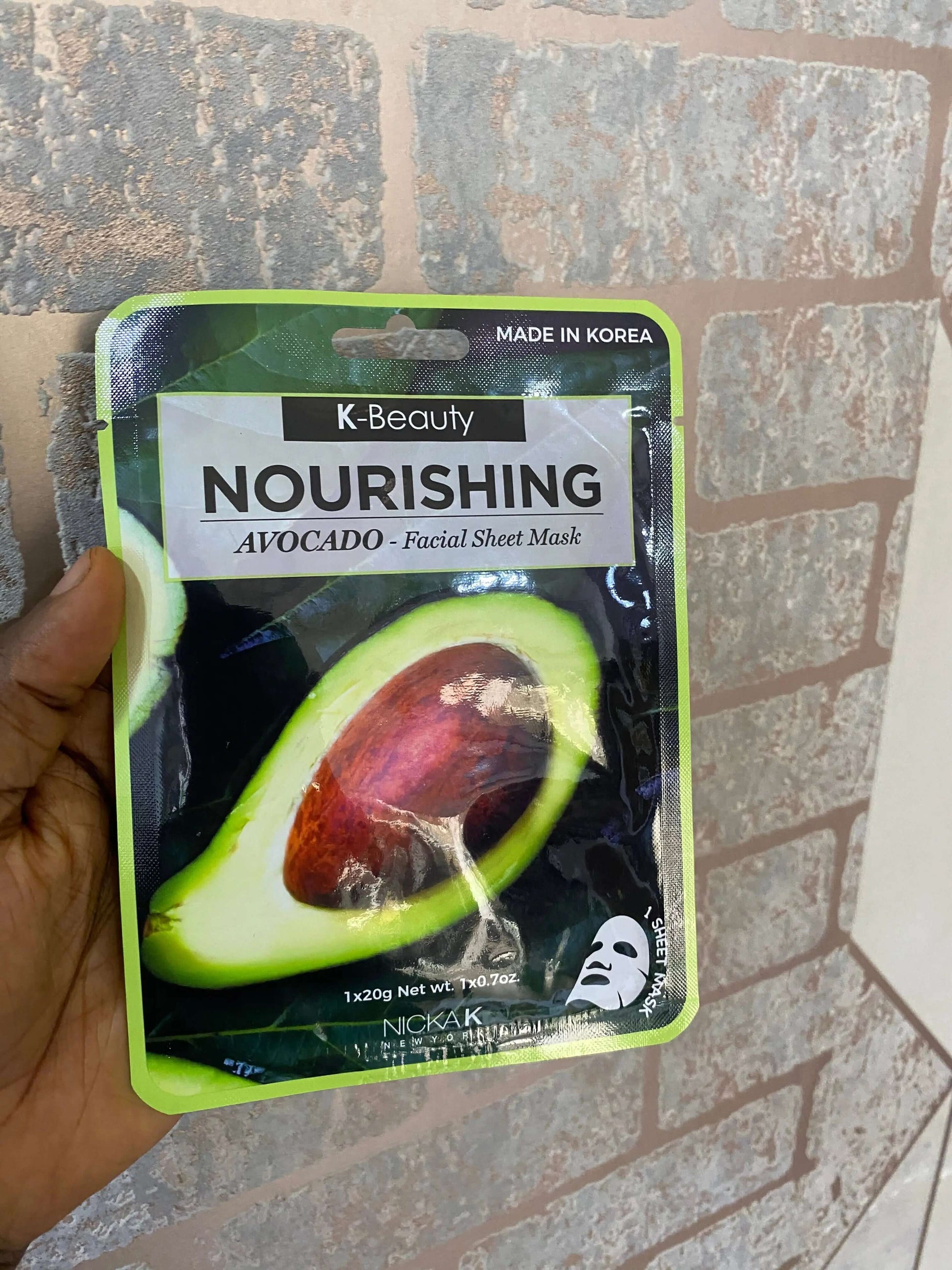 Nickak K-Beauty Nourishing Avocado Facial Sheet Mask - La Mimz Beauty & Fashion Store