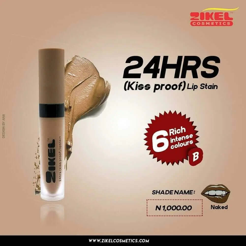 Zikel 24 hours Kiss Proof Lipstain - La Mimz Beauty & Fashion Store