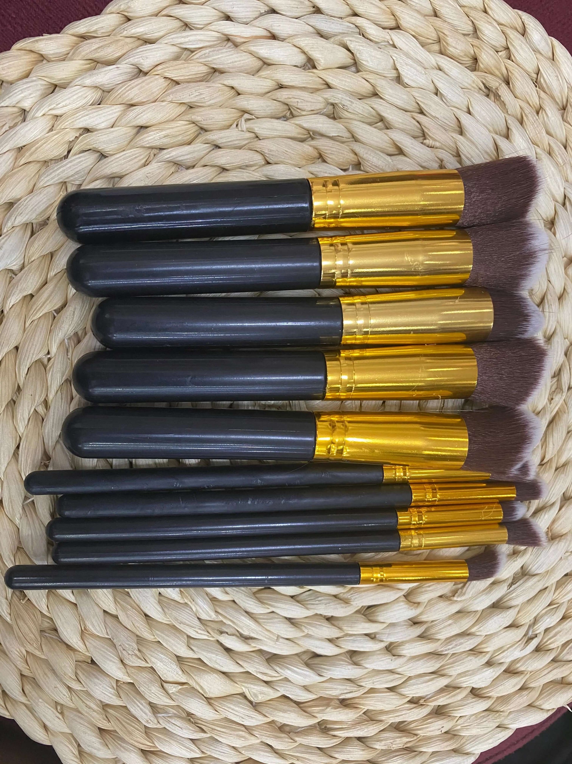 10 Piece Colored Kabuki Brush Set - La Mimz Beauty & Fashion Store