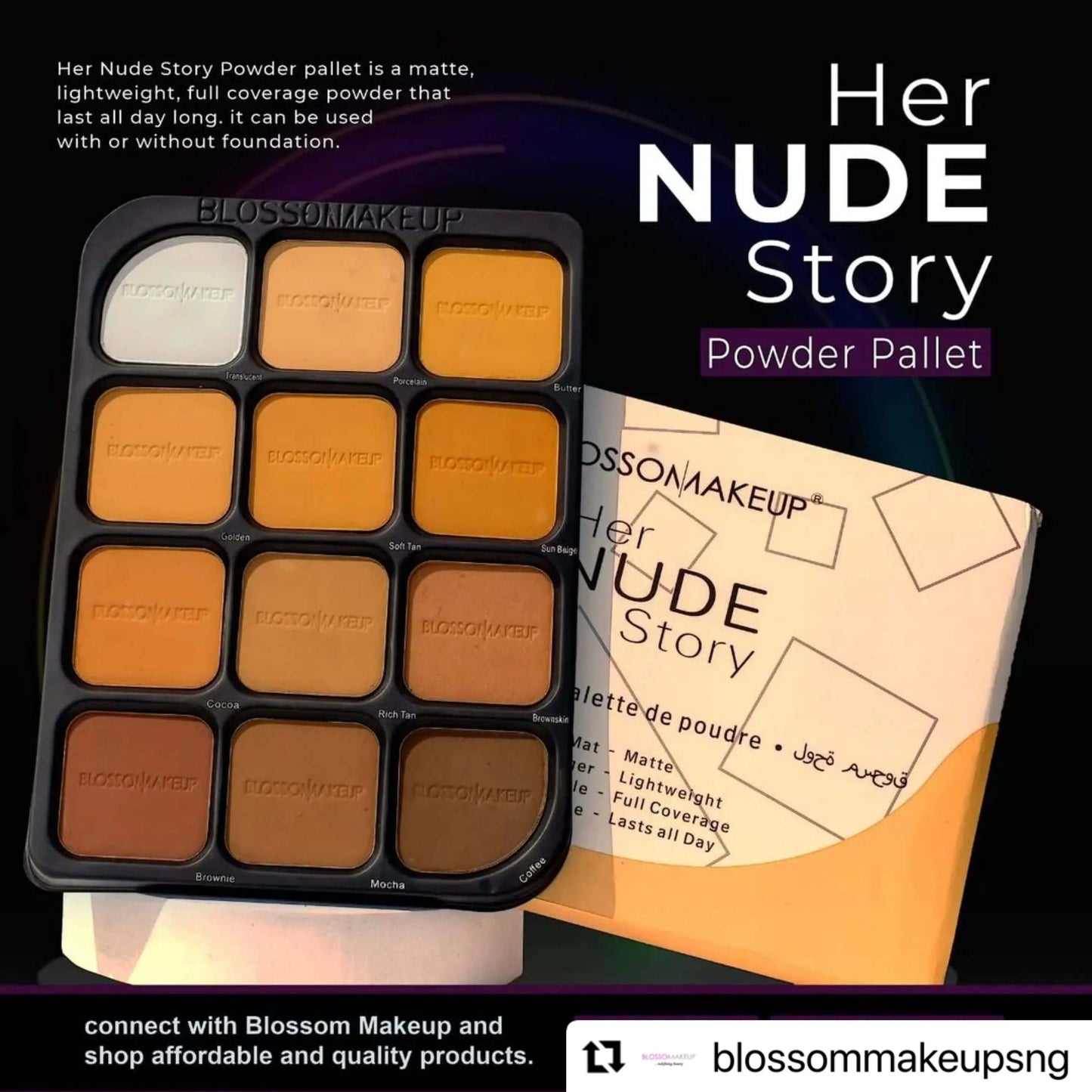 Blossom Her Nude Story 12in1 Powder palette - La Mimz Beauty & Fashion Store