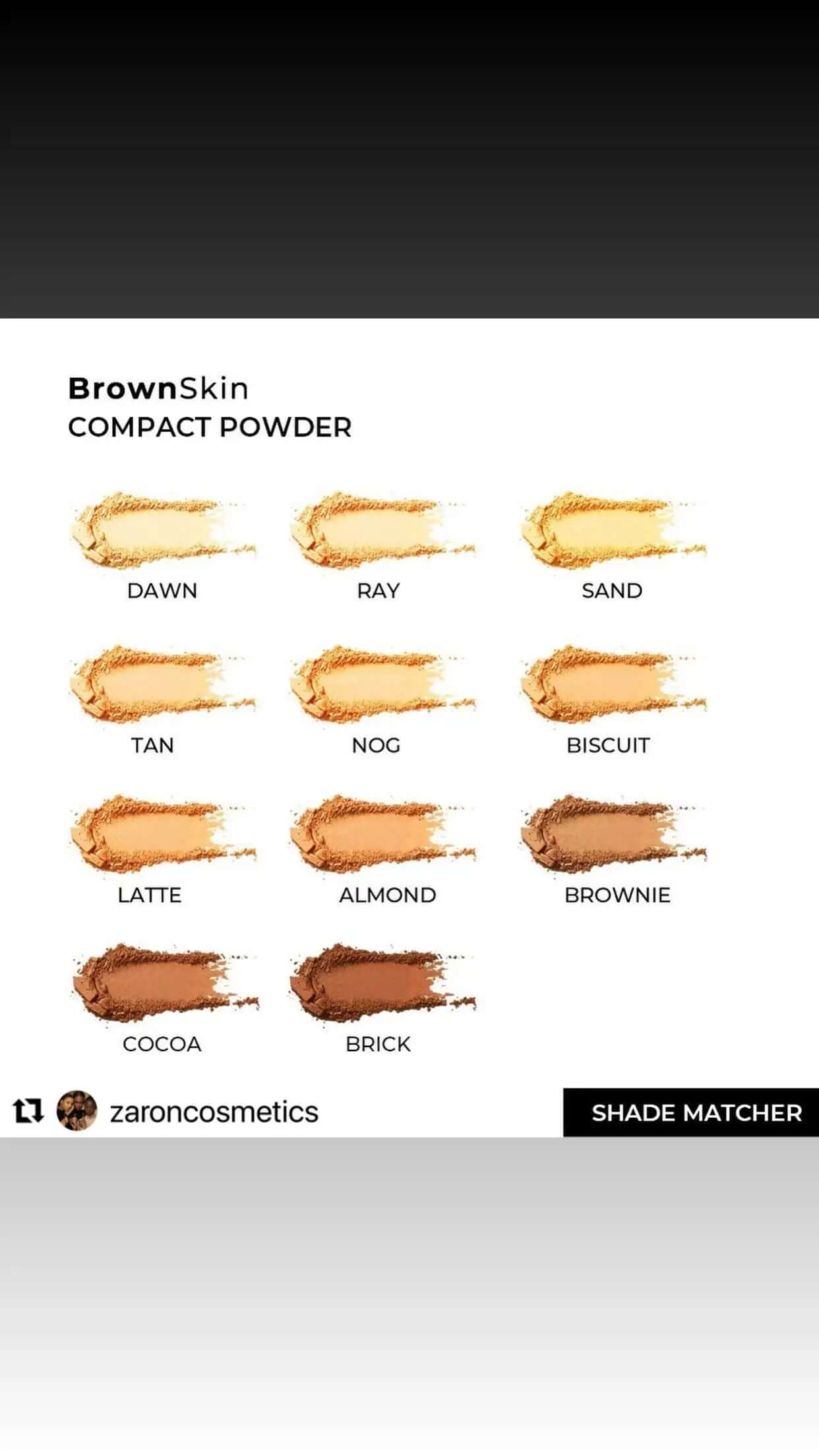 Zaron Brown Skin Compact Powder - La Mimz Beauty & Fashion Store