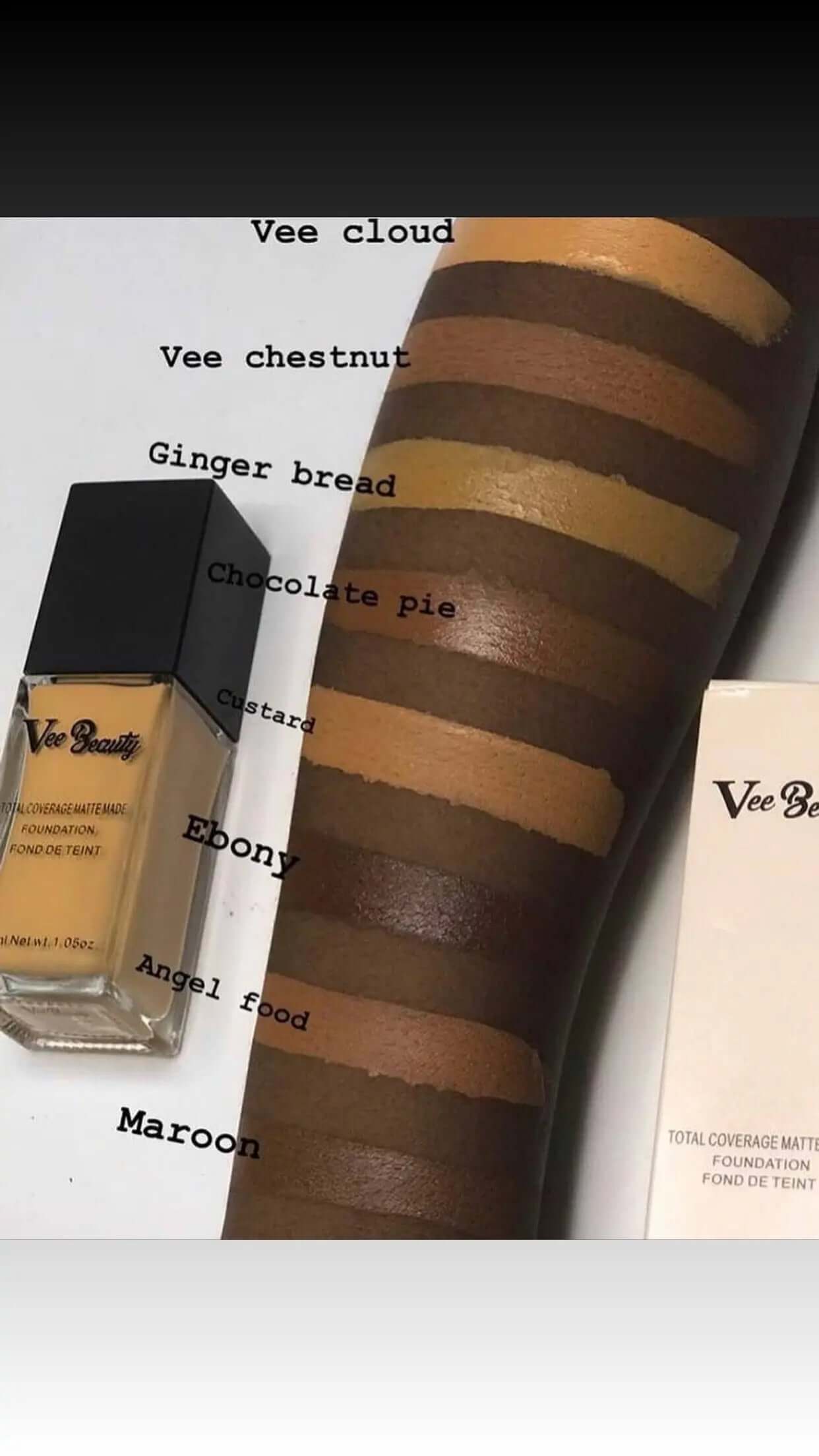 Vee Beauty Total Coverage Matte Foundation - La Mimz Beauty & Fashion Store