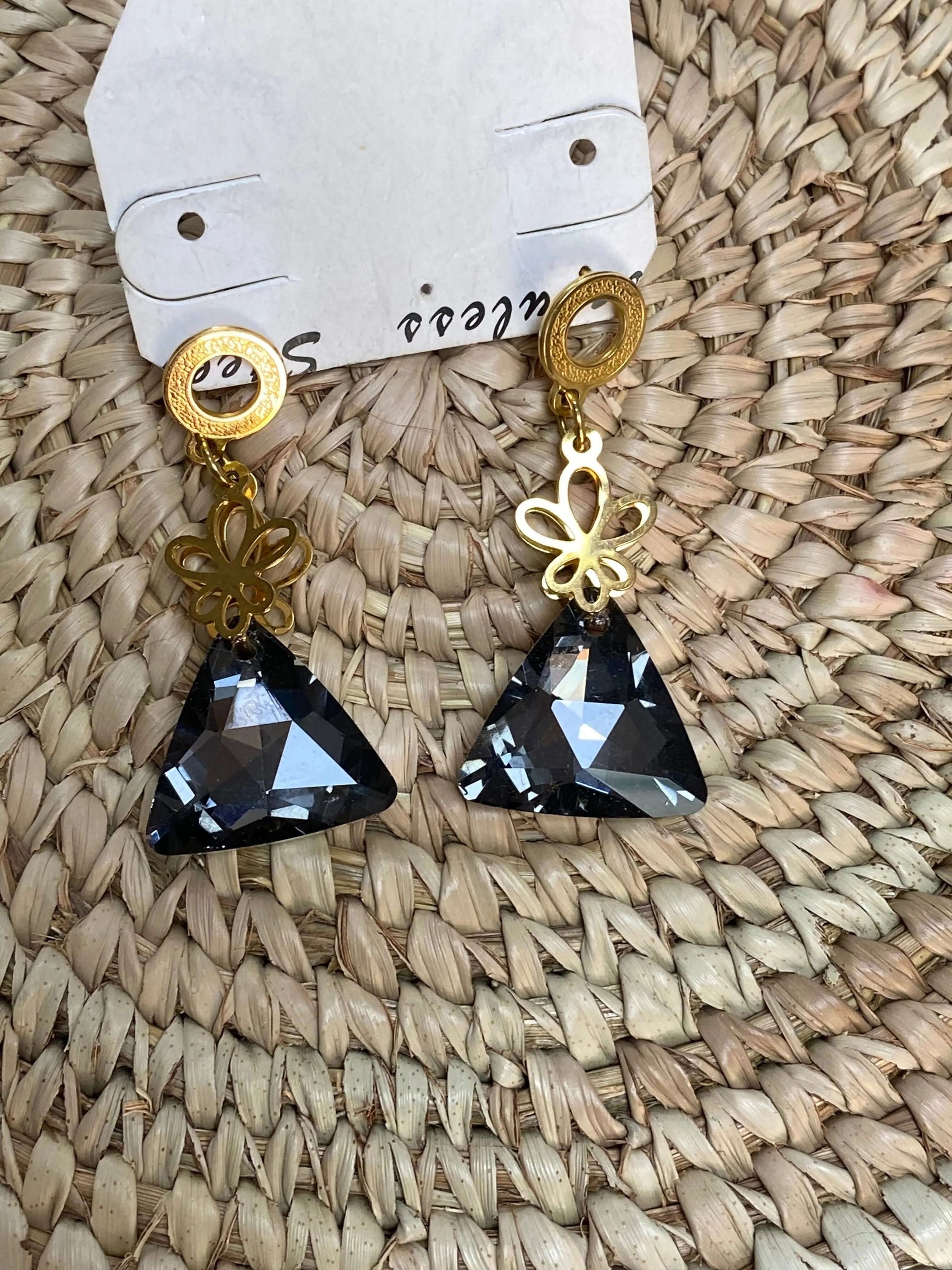 Black Triangle Earrings - La Mimz Beauty & Fashion Store