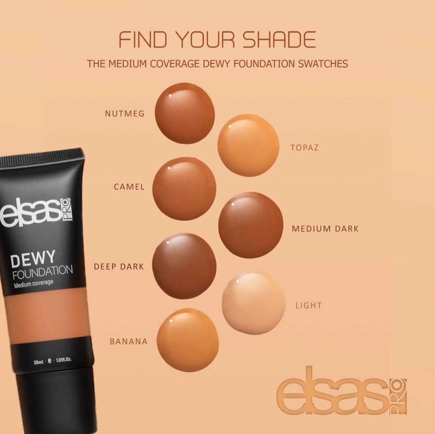 Elsas Pro Dewy Medium Coverage Foundation - La Mimz Beauty & Fashion Store