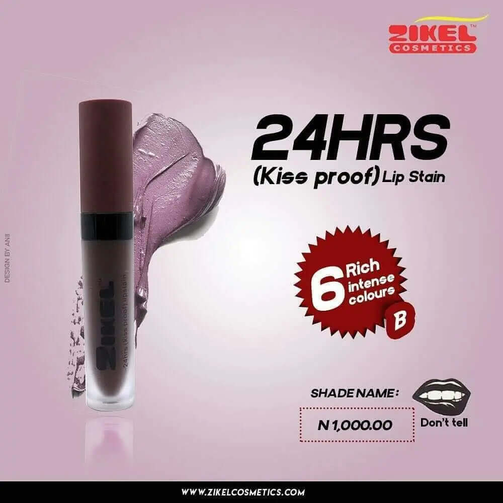 Zikel 24 hours Kiss Proof Lipstain - La Mimz Beauty & Fashion Store