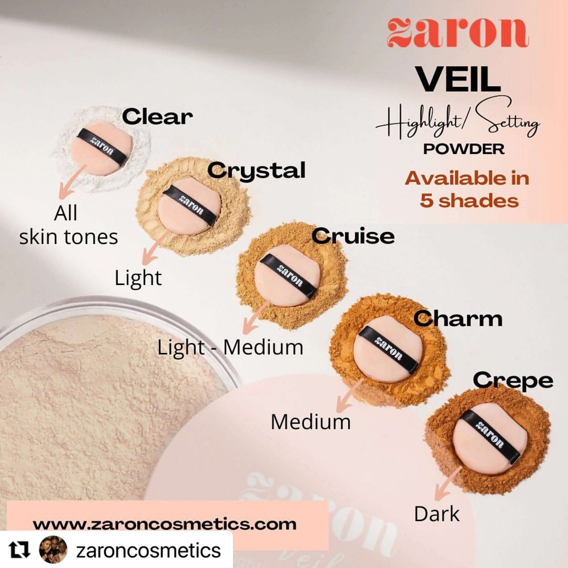 Zaron Veil Highlight/Setting Powder - La Mimz Beauty & Fashion Store