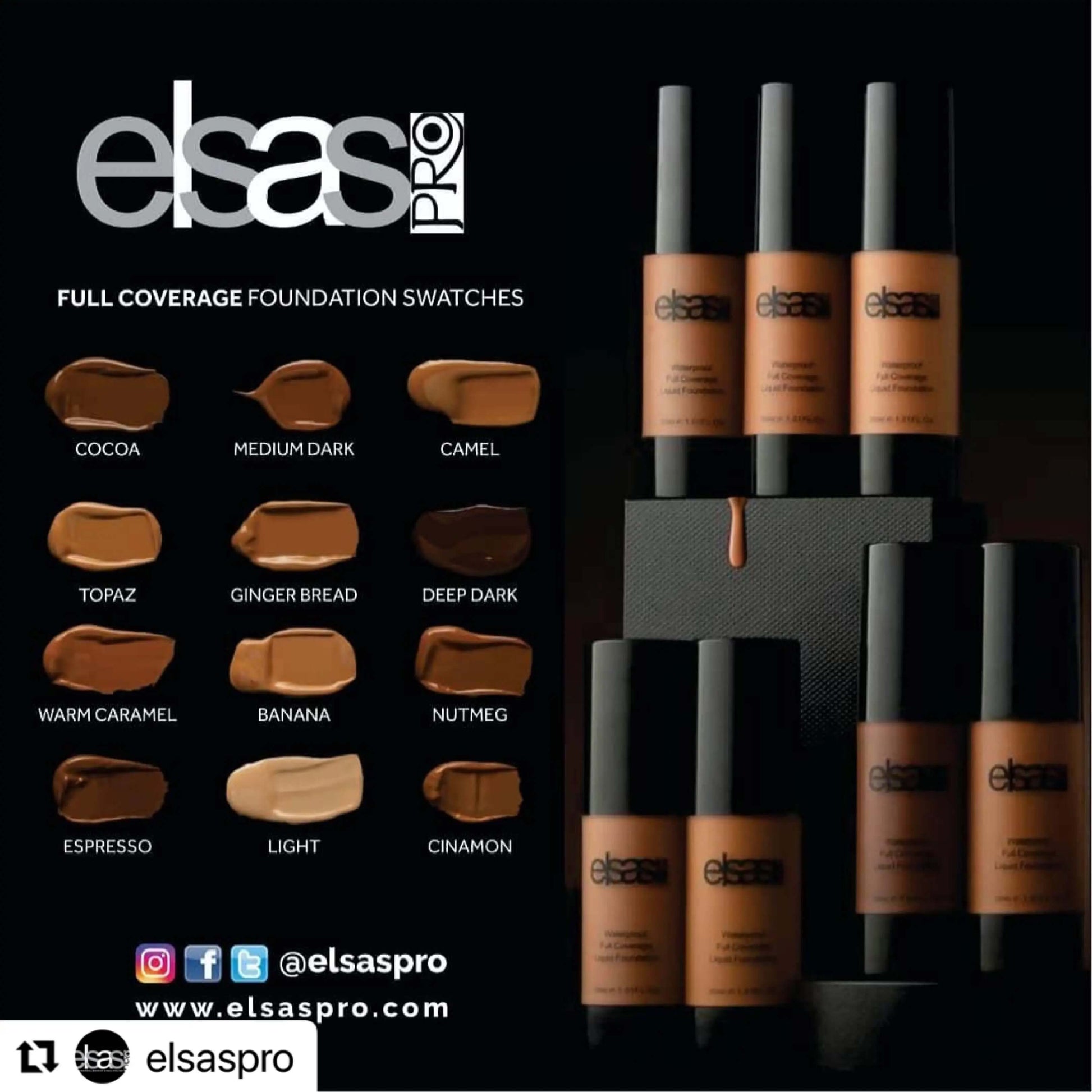 Elsas Pro Waterproof Full Coverage Foundation - La Mimz Beauty & Fashion Store