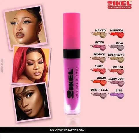 Zikel 24 hours Kiss Proof Lipstain - La Mimz Beauty & Fashion Store